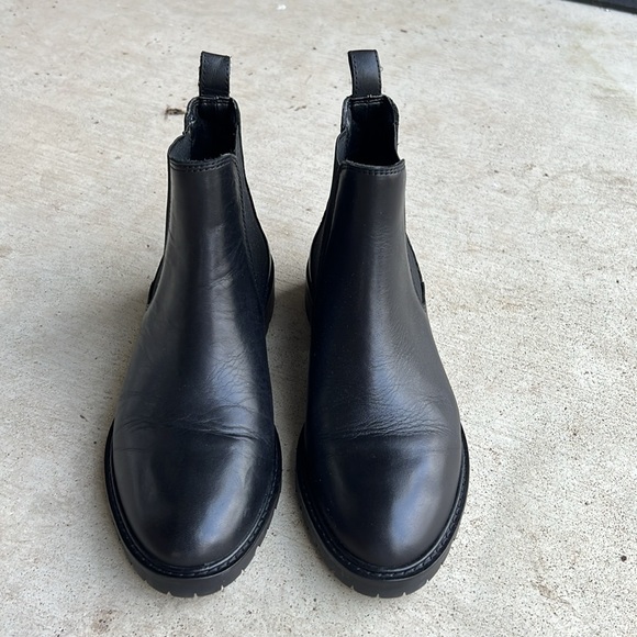 Steve Madden Womens Leopold Black Leather Round Toe Chelsea Boots Shoes Size 6 - Picture 3 of 5